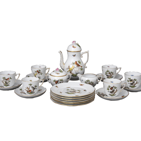Coffee service for 6 persons decorated in RO