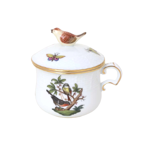 Creamcup, bird knob