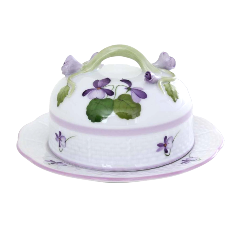 Butter dish, branch knob