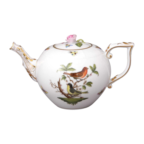 Teapot, rose knob