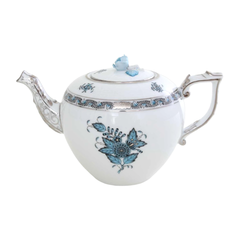 Teapot, rose knob