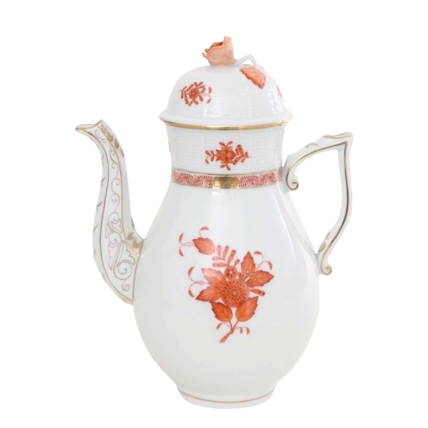 Coffeepot, rose knob