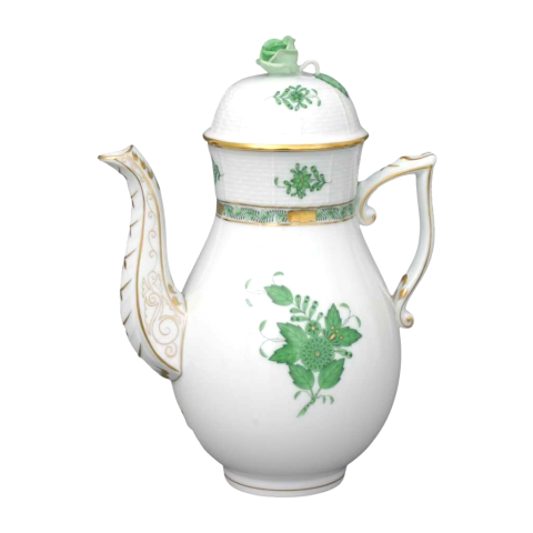 Coffeepot, rose knob