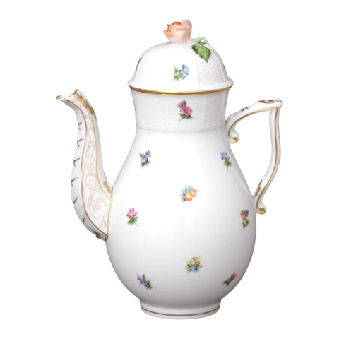 Coffeepot, rose knob