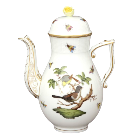 Coffeepot, rose knob