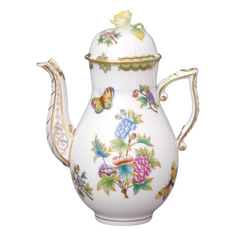 Coffeepot, rose knob