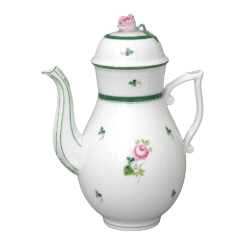 Coffeepot, rose knob