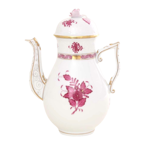 Coffeepot, rose knob