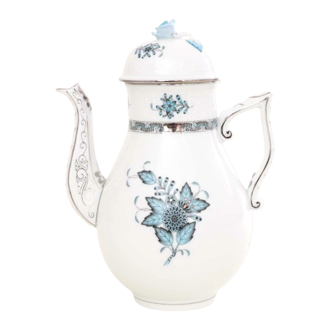 Coffeepot, rose knob