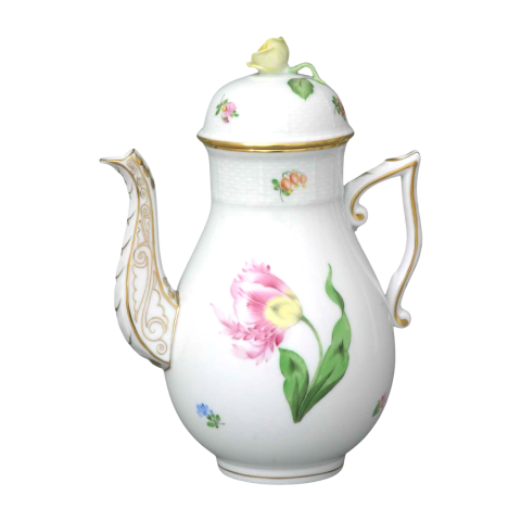 Coffeepot, rose knob