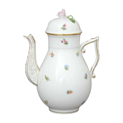 Coffeepot, rose knob