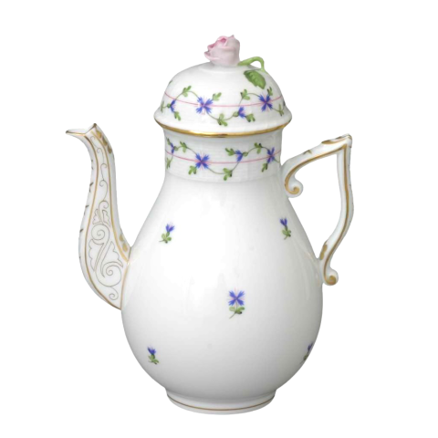 Coffeepot, rose knob