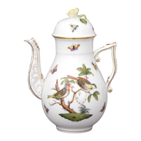 Coffeepot, rose knob