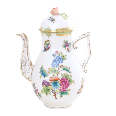 Coffeepot, rose knob