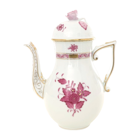 Coffeepot, rose knob