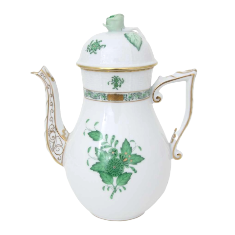 Coffeepot, rose knob