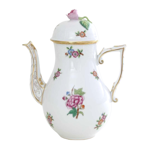 Coffeepot, rose knob