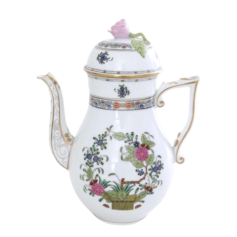 Coffeepot, rose knob