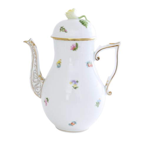 Coffeepot, rose knob