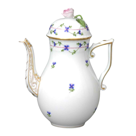 Coffeepot, rose knob