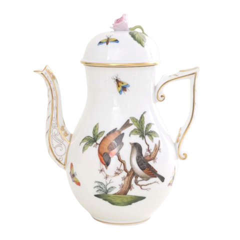 Coffeepot, rose knob