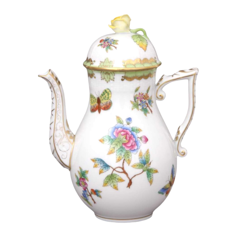 Coffeepot, rose knob