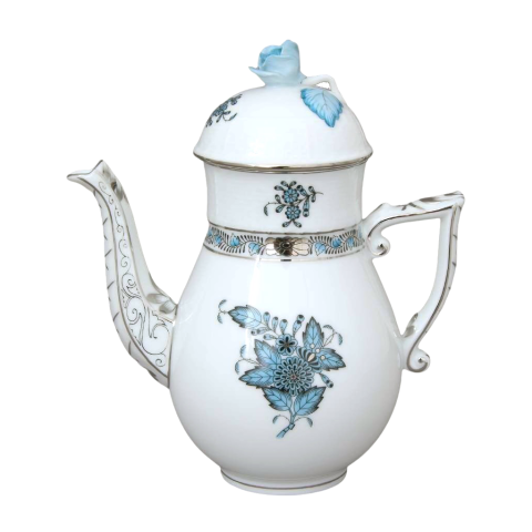 Coffeepot, rose knob