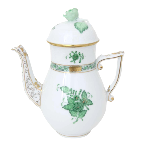 Coffeepot, rose knob