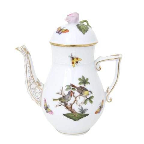 Coffeepot, rose knob