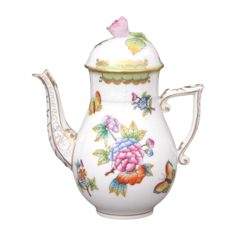 Coffeepot, rose knob