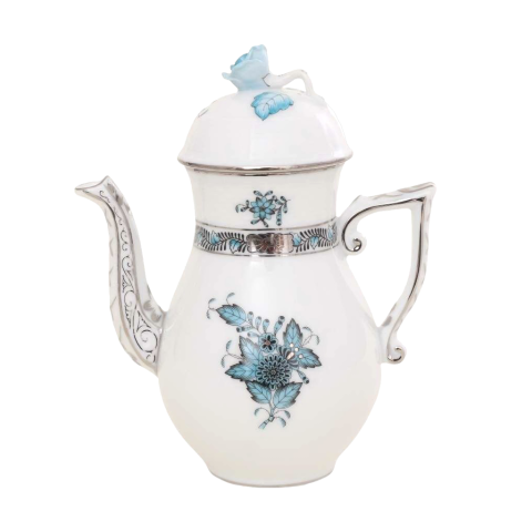 Coffeepot, rose knob