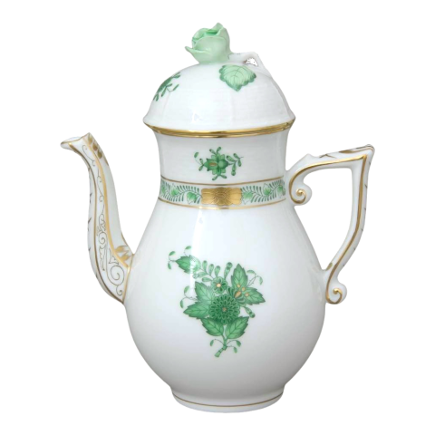 Coffeepot, rose knob