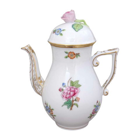 Coffeepot, rose knob