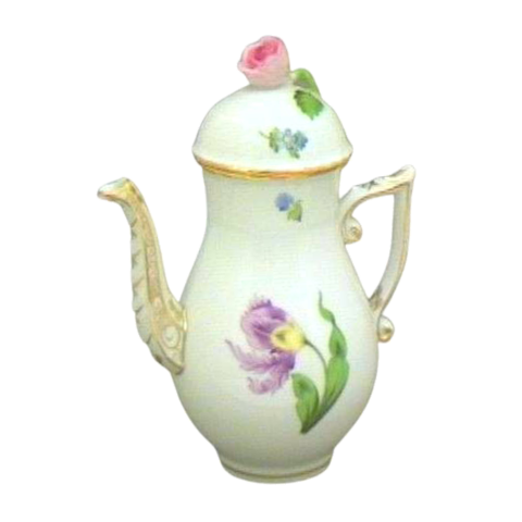 Coffeepot, rose knob