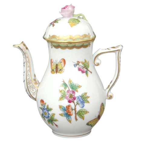 Coffeepot, rose knob