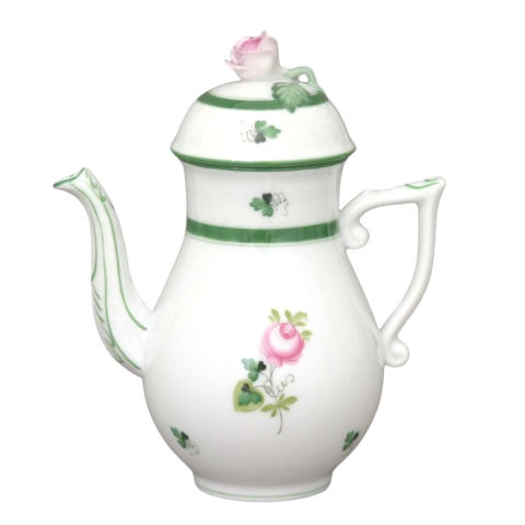 Coffeepot, rose knob
