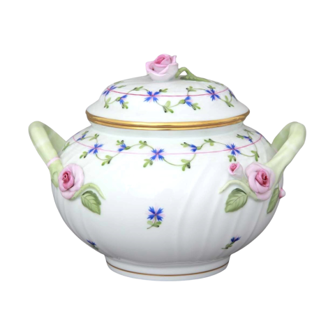 Soup tureen, rose knob