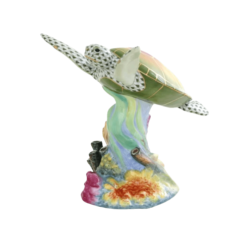 Sea turtle with coral