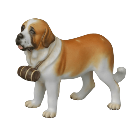St. Bernard dog w. puncheon