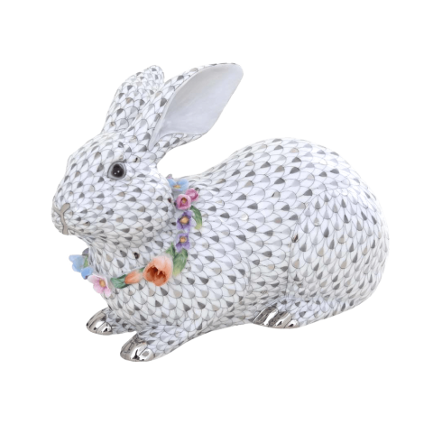 Gray Bunny with Garland